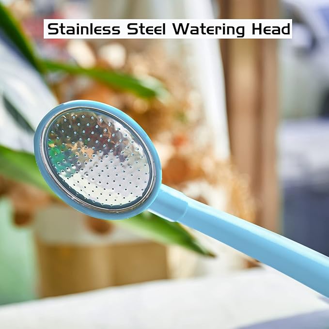 Garden Watering Can for Indoor & Outdoor Plants, Ebristar Plastic Watering Can 1 Gallon with Long Spout & Removable 360 Degree Rotation Sprinkler Head, Lightweight Watering Pot for Houseplants - Blue