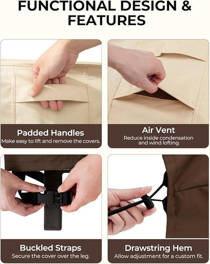 loriano 2-Seater Patio Sofa Cover, 100% Waterproof for Outdoor Loveseat Covers, 600D Oxford Fabric Heavy Duty Lawn Patio Furniture Covers 60" W x 40" D x 33" H