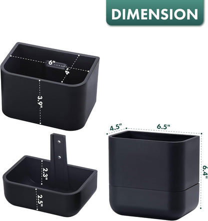 Phoenix Vine 6.5-Inch Wall Mounted Self-Watering Planter Pot for Indoor Houseplants and Herbs | Modern Hanging Planter for Window Sills, Bathroom Walls, Home & Office Décor, Black, Set of 2, 01-WP-B-2