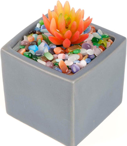 WAYBER Colorful Opal Pebbles, 2 Lbs/920g Decorative Crystal Stones Rocks Sea Glass Gravel Sand for Aquarium/Turtle Tank/Succulent Plants/Flowerpot/Vase Decoration