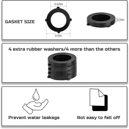 Hose Nozzle, Lichamp 2 Pack Heavy Duty Brass Fireman Style High Power Leak Proof Adjustable Garden Water Sprayer, Suitable for Car Wash, Patio Cleaning, Watering Lawn and Garden, Shower Pets (Black)
