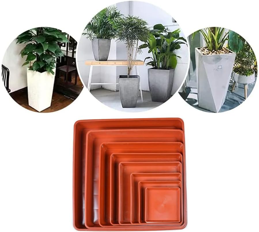 4 Pack Square Plant Saucer 16 Inch, Large Plant Trays for Pots, Heavy Plastic Plant Saucer,Deep Heavy Duty Plant Pot Saucers, Planters for Indoors and Outdoors Plants.