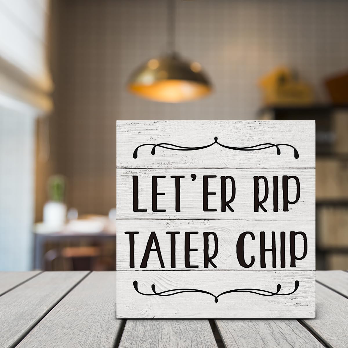 HOIJAUMAI Funny Bathroom Quote Wooden Box Sign, Desk Decor - Bathroom Theme Wood Block Plaque Box Sign for Home Restroom Toilet Desk Table Shelf Decorations - 5 X 5 Inch