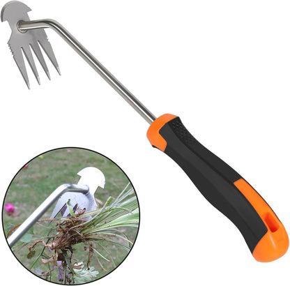 Weed Puller Tool,Portable Garden Weeder Tool,2024 New Gardening Weeding Tools,for Hand Weeder Puller for Vegetable Gardening Backyard Farm Planting & Uprooting Weeding Tool (Rubber Handle)