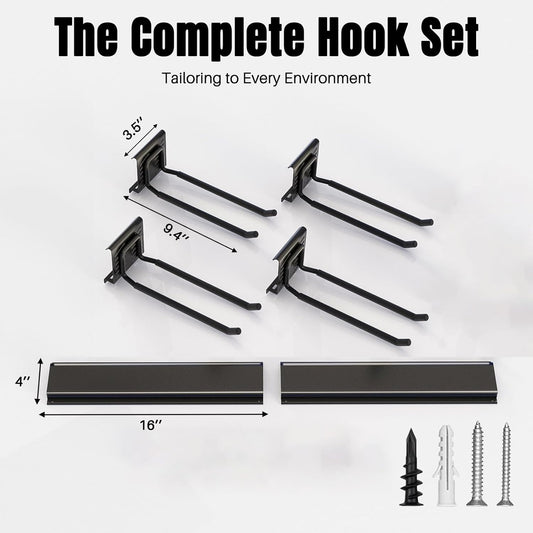 Garage Garden Tool Organizer Wall Mount, Heavy Duty Garage Tool Storage Rack 32 Inches, Max Load 220lb - Shovel, Rake, Folding Chair, Weed Eater Storage