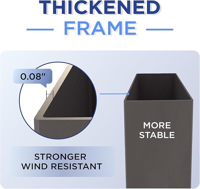 10' X 13' Patio Umbrella with Base Included Outdoor Large Rectangle Offset Cantilever Umbrellas Double Top Heavy Duty Windproof with 360-degree Rotation for Pool Garden Deck