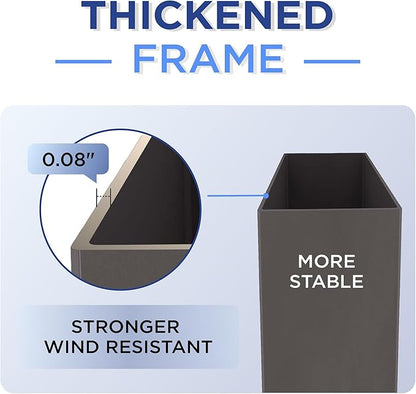 10' X 13' Patio Umbrella with Base Included Outdoor Large Rectangle Offset Cantilever Umbrellas Double Top Heavy Duty Windproof with 360-degree Rotation for Pool Garden Deck