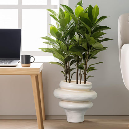 Ceramic Bonsai Planters 11 Inch - Pots for Plants Indoor Outdoor, Plant Pot with Drainage Hole, Decorative Flower Pot for Home Garden Patio Office, Gift for Men Women, White