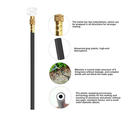 New drip Irrigation kit, Automatic Garden Watering System, Quick Connector and 360-degree Bending Dropper atomizing Copper Nozzle, Garden Plant Lawn Courtyard Watering System. (20 Spray nozzles)