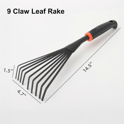 2 Pcs Gardening Hand Rake, 14.5" Alloy Steel Short Handle Shrub Rake for Soil Loosening, Planting and Spreading Mulch, Raking Flower Beds