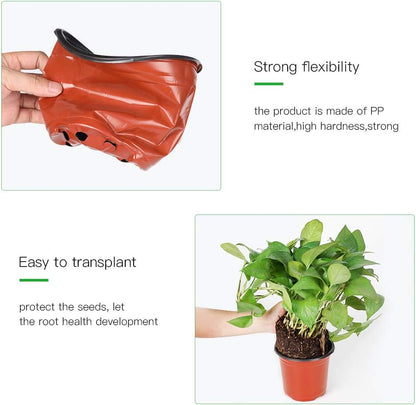 JERIA 100-Pack 6 Inch Plastic Nursery Pots Come with 100 Pcs Labels, Seedling Flower Plant Container and Seed Starting Pots