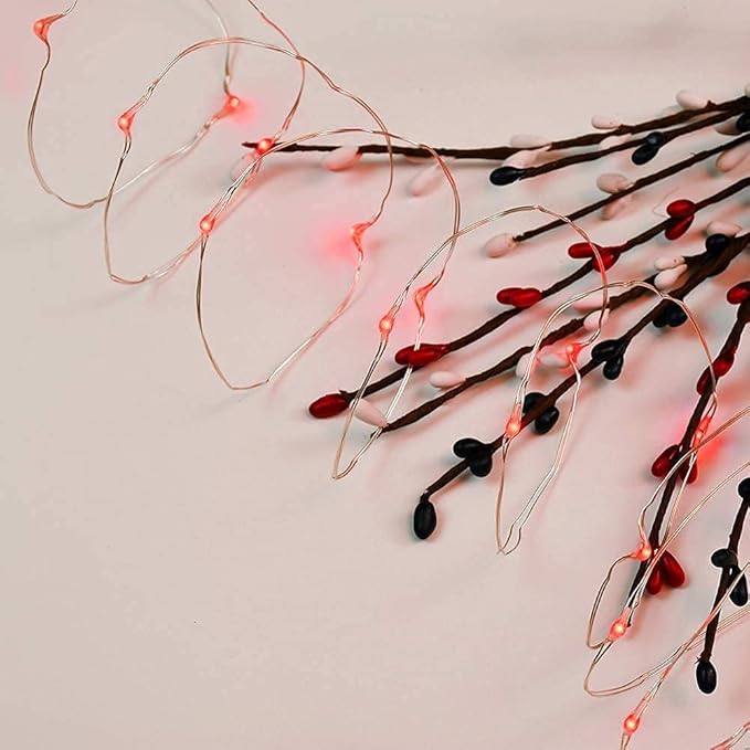 2 Pack Solar Powered Fairy String Lights Outdoor Waterproof 8 Modes Twinkle Christmas Decorations Lights, Each 33ft-100LED, 40ft-120LED, 66ft-200LED, 80ft-240LED, (Red, 33)