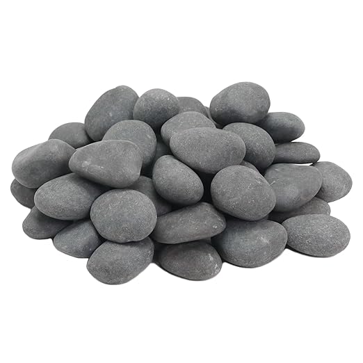 20LB Black Stones Pebbles River Rocks, Natural Beach Pebbles, Garden Decorative Stones-1-2 Large Plant Rocks,Ideal for Aquarium, Home Decor