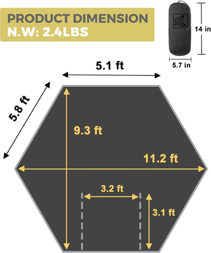 Miztli Camping Hammock -Portable Hammock w/Spacious Net & Tree Straps w/Adjustable Loops, Double and Single Hammock for Outdoor, Indoor, Hiking and Travel