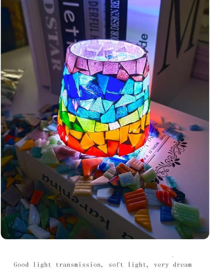 3/4 inch Quartz Glass Mosaic Tiles for Crafts, 1.1 LB, Square Mosaic Pieces for DIY Picture, Home Mosaic Decoration (Sky Blue)