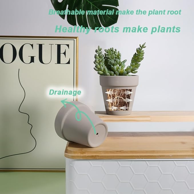 vensovo 3 Inch Grey Terra Cotta & Terracotta Pots with Drainage - 20 Pack Clay Flowerpots, Succulent Nursery Planter Great for Plants, Crafts, Wedding Favor