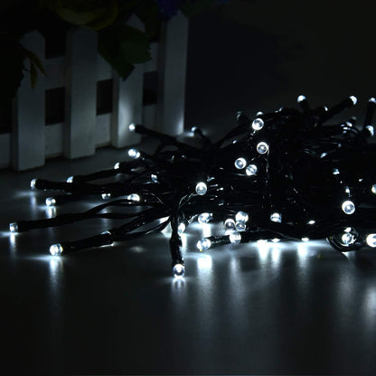 2 Pack 200 LED Solar String Lights, 85.2ft 8 Modes Solar String Lights for Outside, Waterproof and Solar Powered Outdoor String Lights for Holiday Christmas Yard Garden Tree Wedding Party (Cold White)