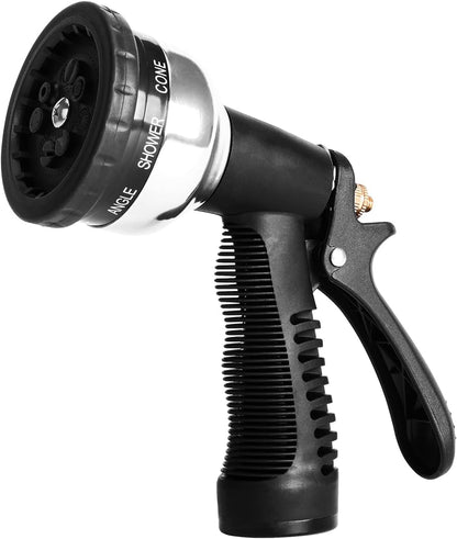 Garden Hose Nozzle Sprayer, Heavy Duty Metal Water Nozzle with 9 Adjustable Spray Patterns for Watering Lawn and Garden,car Washing, Pets.