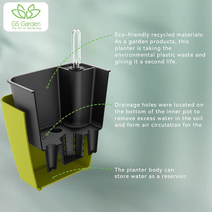 5 inch Self Watering Planters for Indoor Plants 3 Pack Plastic African Violet Self Watering Flower Pots with Water Level Indicator for Herb House Plant Planting