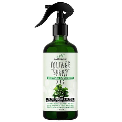 3-1-2 Fiddle Leaf Fig Foliar Spray - Plant Shine & Fertilizer - Premium Spray for Indoor Plants with Essential Nutrients - Fiddle Leaf Fig Plant Food & Fertilizer - Ready-to-Use (16 OZ)