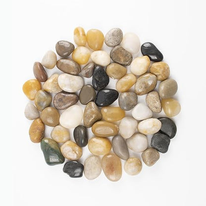 10lbs 0.5-1 Inch River Rocks, Decorative Mixed Pebbles for Garden Landscaping, Indoor Plants, Fish Tanks, Vases, and Succulents – Ideal for Home Decoration and Outdoor Gardens (Mixed, Weight: 10 LB)