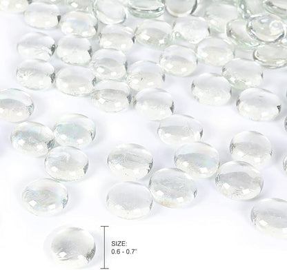 11LB Clear Flat Glass Marbles for Vase Filler, Aquariums, Hydroponics, Fire Pit & Home Decor