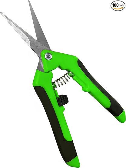 GARDEN GURU Razor Sharp Snip – Professional Garden Pruning Shears Trimmers – Super Sharp Micro-Tip Precision Stainless Steel Blades - Ergonomic Handles Easy on Arthritic Hands - 1 Case (100 Pcs)