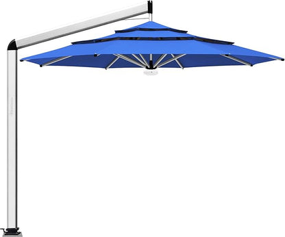 EliteShade USA Atlas 3-Tier 11FT Full Aluminum Cantilever Patio Umbrella for Outdoor restaurant Garden Courtyard Deck Pool and Marketing with Light(No battery),Royal Blue