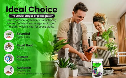 Organic Seed Starter Soil – Seed Starting Mix with Mycorrhizal Fungi – Natural Root Stimulator – Potting Soil for Vegetables and Herbs (3 QUARTS)