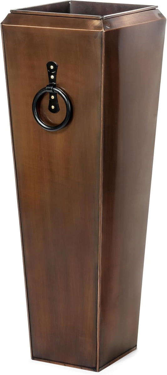 H Potter Tall Outdoor Planters Copper Large Flower Pots Indoor for Patio Balcony Garden Deck Front Porch Entryway (Antique Copper Single Small)