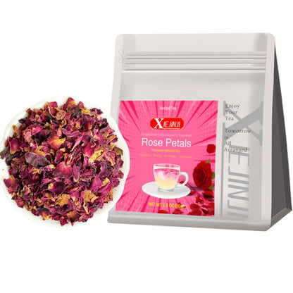 XIEJINJI Dried Rose Petals - 2.8oz/80g, Food-Grade Edible Rose Petals, Dried Flower Petals for Herbal Tea, Decoration, Baking, Crafting