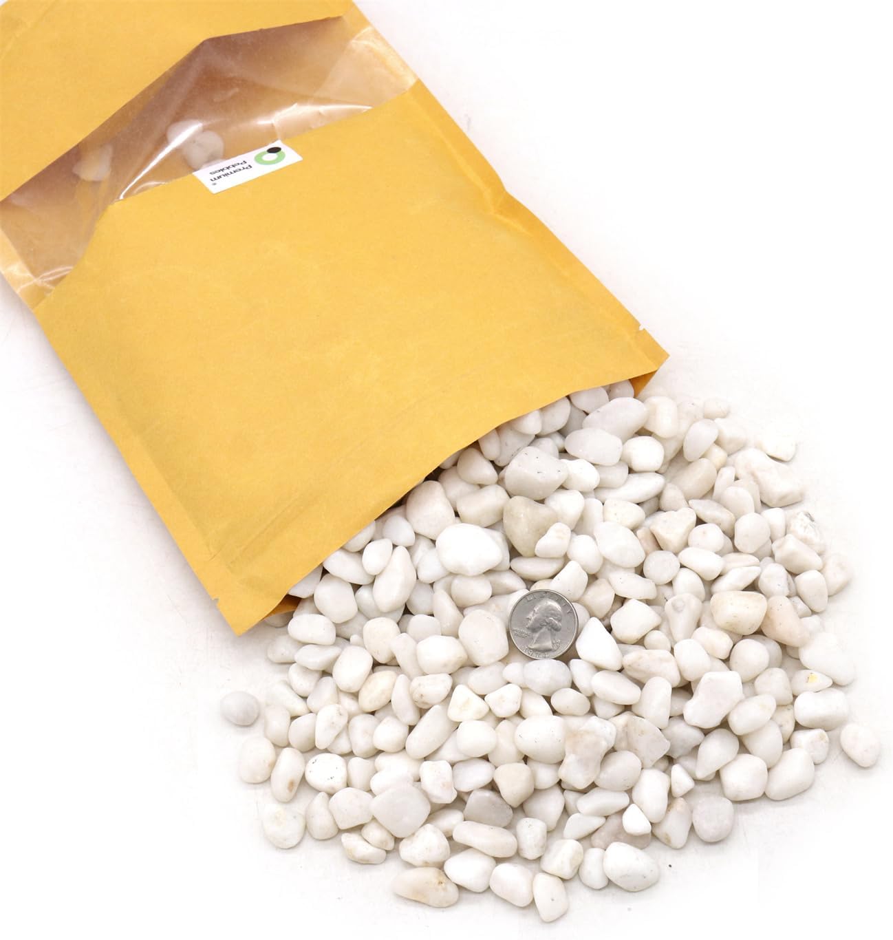 White Rocks for Plants. White Decorative Polished Pebbles. 3/8 Inch – 10lbs for Plants,Garden, Landscaping, Succulents, pots, Plants (XSM (0.375 Inch), White - Lightly Polished, 10)