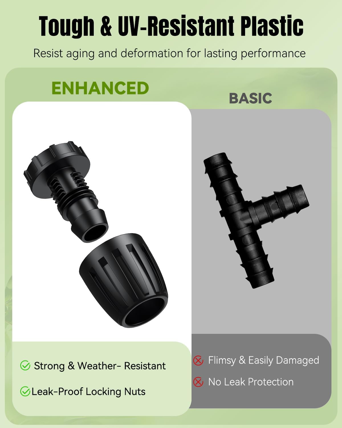 Pawfly 10 Pcs 1/2" Irrigation End Cap for 1/2" Irrigation Tubing (1/2" ID x 0.64" OD), 1/2" Drip Irrigation Fittings with Lock Nuts, Barbed Drip Tubing Connectors for Garden Irrigation System