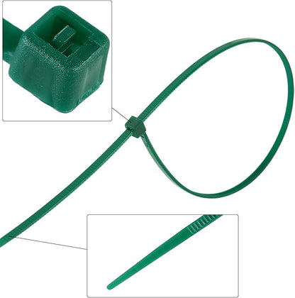 6 inch 3mm Dark Green Nylon Garden Cable Zip Ties Self Locking Cable Ties Twist Ties, Multi-Purpose Cable Tie (200 Pcs) Decoration Tie Wraps for Christmas Tree