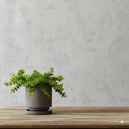 Nihow 5.7 Inch Plant Pot, Ceramic Pots for Plants with Drainage Hole and Saucer, Plant Pots Indoor for Home Garden Patio Office, Cylinder Planters for Indoor Plants, Charcoal Gray