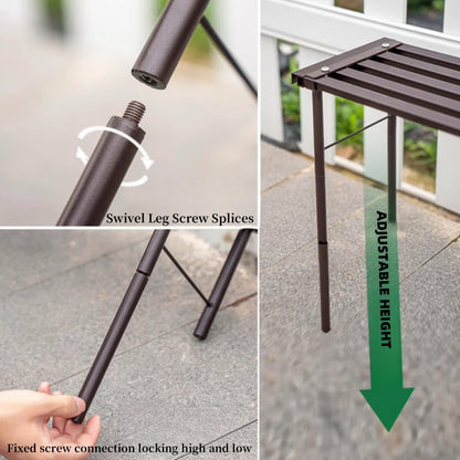 Metal Plant Stand, Rust-proof Aluminum Flower Pot Stand, Plants Display Stands Decoration Racks for Living Room Balconies and Gardens (60 Ebony)