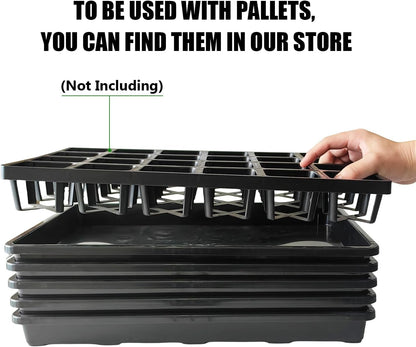5 Pack Nursery Potting Tray, Carrying and Holding Plant Tray for Seeds Starting Pot, Collecting Drainage Water(Black)