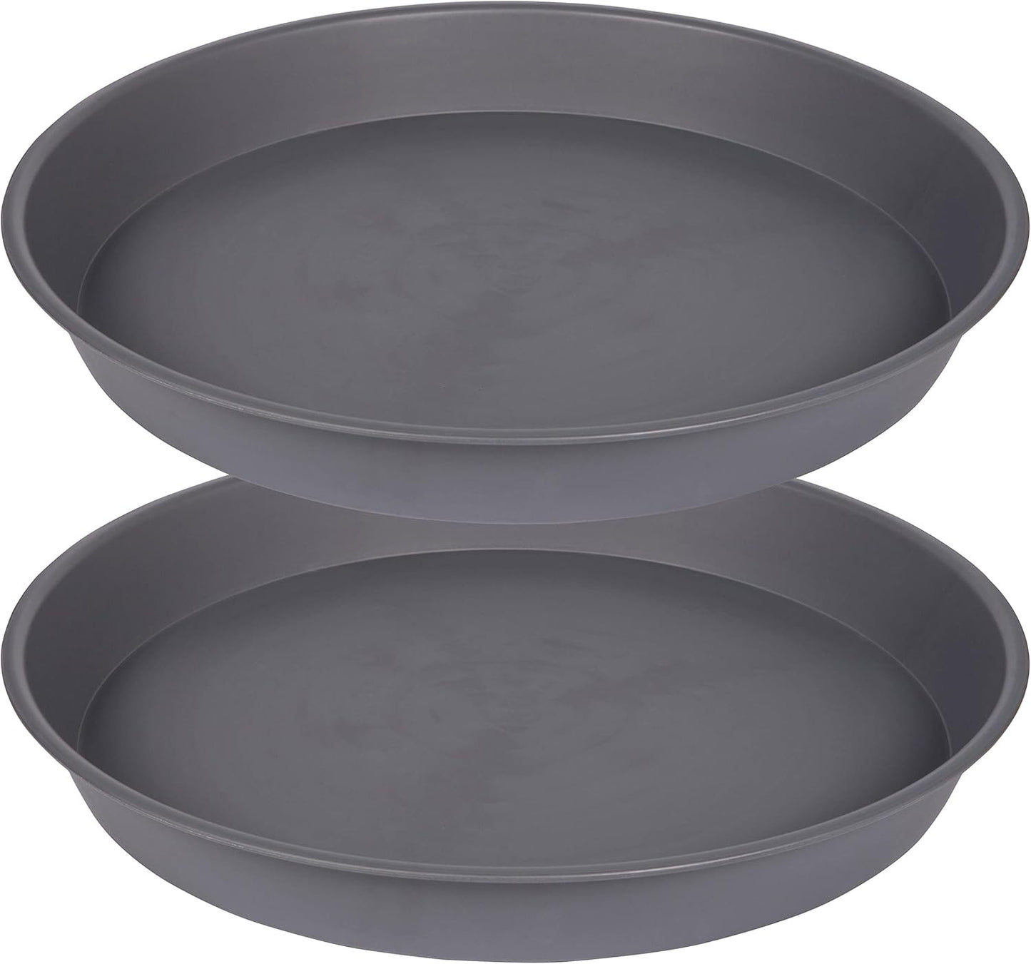 2 Pack of 14 inch Plant Saucer, Heavy Duty Round Plastic Plant Water Tray, Bird Bath Bowls, Plant Saucers for Indoors, Pot Drip Trays for Planter 12-14" (14", Cement)