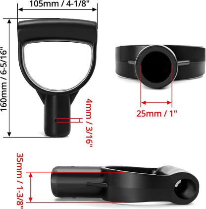 QWORK Plastic Spade Shovel with D-Grip Handle, 1" Polypropylene Shovel Handle for Digging & Raking