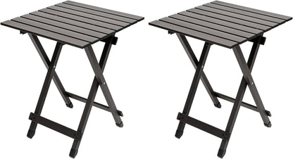 SUNNYFEEL Folding Camping Table - Lightweight Aluminum Portable Picnic Table, 18.5x18.5x24.5 Inch for Cooking, Beach, Hiking, Travel, Fishing, BBQ, Indoor Outdoor Small Foldable Camp Tables