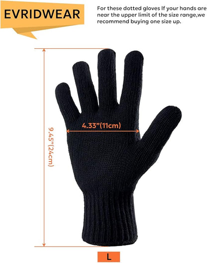 Evridwear Cotton Polyester String Knit Shell Safety Protection Work Gloves for Painter Mechanic Industrial Warehouse Gardening Construction Men & Women 12 Pairs, no Dots, Navy,Large