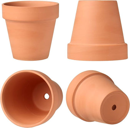Briful 12 PCS Mini Terracotta Plant Pots 3.1"x2.9" Flower Pots Clay Pottery Planter with Saucer and Drainage Hole Cactus Succulent Nursery Pots- Great for Plants,Crafts