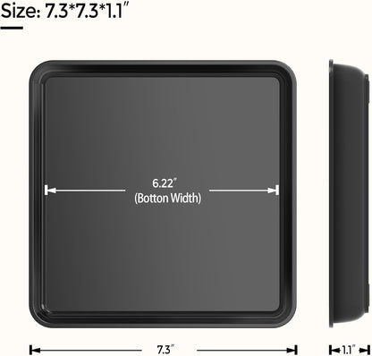 WAYNHUI Squared Plant Saucer 6/8/10/12/14/16/18Square Plastic Basin Tray Large/Small Water Receiving Tray (Black 6inch 5pack)