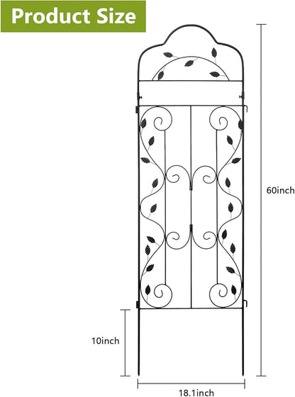 hogardeck Metal 60 * 18in Garden Trellis 2-Packs for Climbing Plants Flowers Vegetables Planting Arched Outdoor Decoration for Courtyards Lawns Gardens
