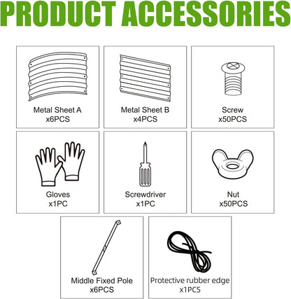 SnugNiture Galvanized Raised Garden Bed, 8x4x1.5ft Oval Metal Planter Box for Planting Outdoor Plants Vegetables