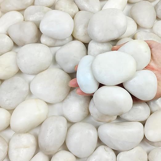 20 lbs White River Rocks for Landscaping, 2-3 inch Large Pebbles for Plants, Decorative Stones for Planters Vase Aquarium and Outdoor Garden Rocks