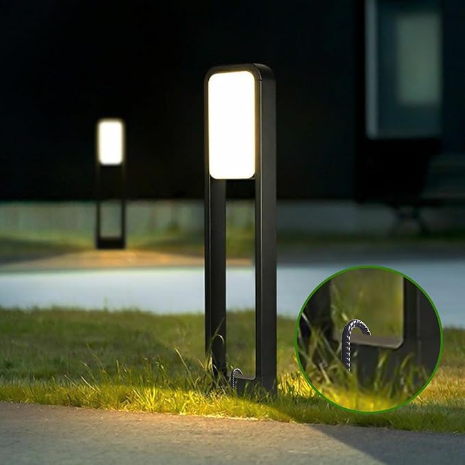 AAGUT Rebar Stakes 16 Inch J Hook Heavy Duty 24 Pack, 3/8 Inch Black Coated Metal Steel Ground Anchors Chain Link Fence Stakes for Camping Tent, Inflatables, Yard Decorations, Canopies & Swing Sets