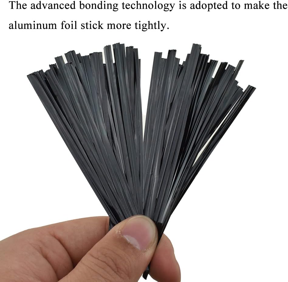 HAHIYO 300Pcs 4 inches Black Metal Twist Ties Bread Candy Coffee Bag Ties Plant Garden Twist Ties for Cellophane Treat Bags Gift Wraping Bags Plastic Bags Halloween Party Cake Present Art Crafts