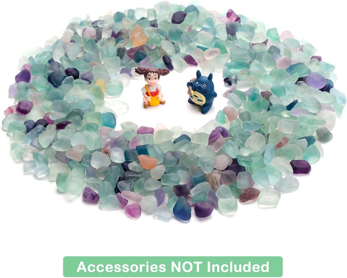 WAYBER Decorative Crystal Pebbles, 2 Lbs/920g (Fill 1.8 Cups) Natural Quartz Stones Aquarium Gravel Sea Glass Rock Sand for Vase Fillers/Fish Turtle Tank/Succulent Plants Decoration