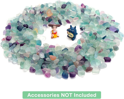 WAYBER Decorative Crystal Pebbles, 2 Lbs/920g (Fill 1.8 Cups) Natural Quartz Stones Aquarium Gravel Sea Glass Rock Sand for Vase Fillers/Fish Turtle Tank/Succulent Plants Decoration